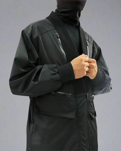 High-Tech Cyberpunk Utility Coat -  warm utility coat - Stylish Waterproof Cyberpunk Utility Coat