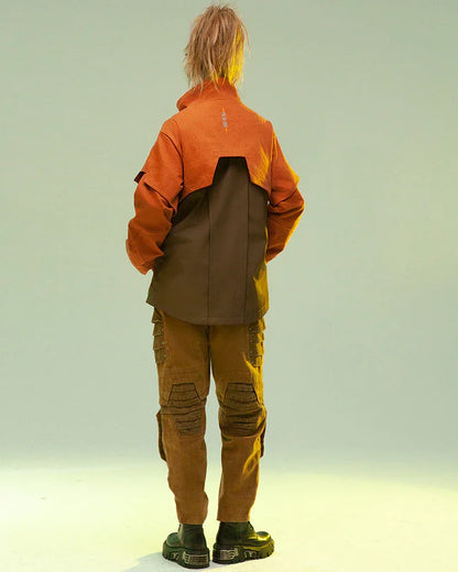 High-Tech Multi-Pocket Jacket - futuristic techwear jacket - Futuristic Multi-Pocket Jacket in Blue and Orange