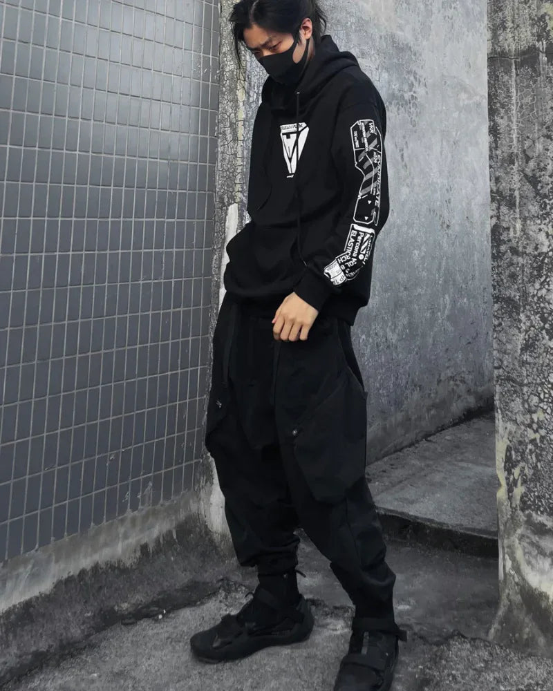 High-Tech Skull Graphic Hoodie -  cyberpunk - High-Tech Skull Graphic Hoodie for Ultimate Comfort