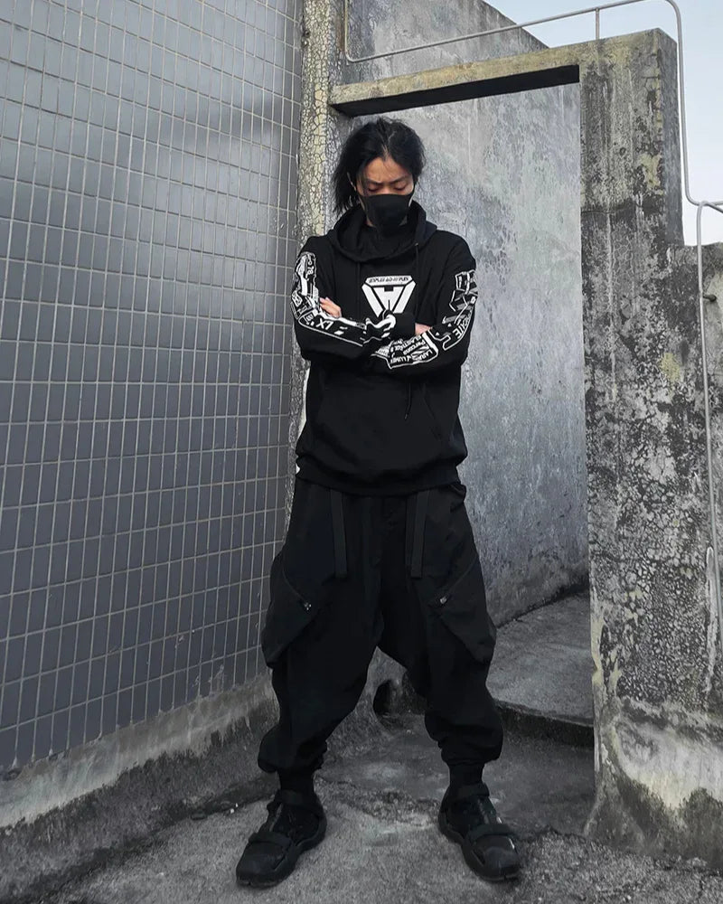 High-Tech Skull Graphic Hoodie -  cyberpunk style - High-Tech Skull Graphic Hoodie for Ultimate Comfort
