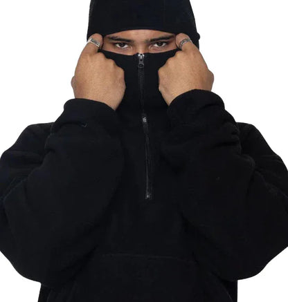 Hooded Sweatshirt - cotton and polyester sweatshirt - Stylish Sherpa Hooded Sweatshirt for Everyday Wear