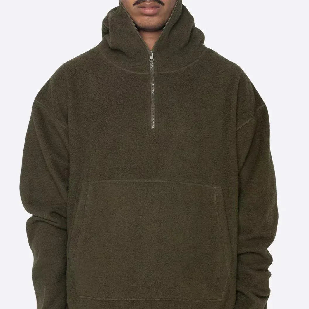 Hooded Sweatshirt -  retro streetwear - Stylish Sherpa Hooded Sweatshirt for Everyday Wear