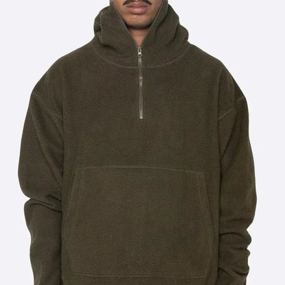 Hooded Sweatshirt -  retro streetwear - Stylish Sherpa Hooded Sweatshirt for Everyday Wear