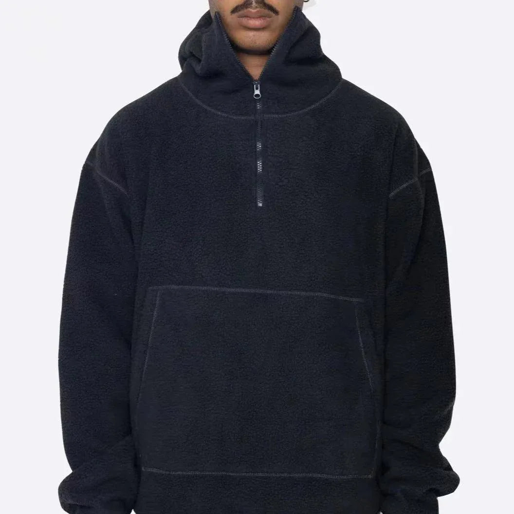 Hooded Sweatshirt -  sherpa - Stylish Sherpa Hooded Sweatshirt for Everyday Wear