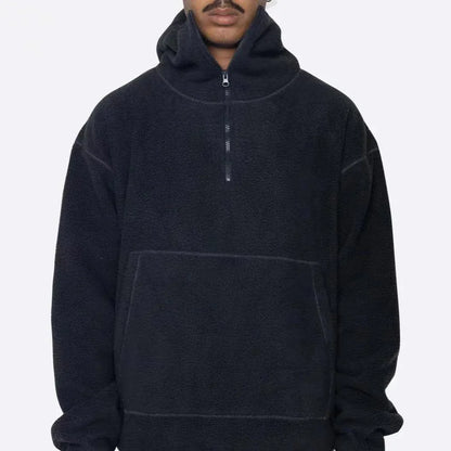 Hooded Sweatshirt -  sherpa - Stylish Sherpa Hooded Sweatshirt for Everyday Wear