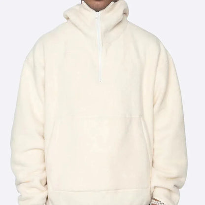Hooded Sweatshirt - y2k-core - Stylish Sherpa Hooded Sweatshirt for Everyday Wear