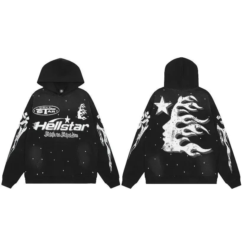 Hoodie Hellstar - y2k-core - Y2K Streetwear Hoodie for Retro Fashion Lovers