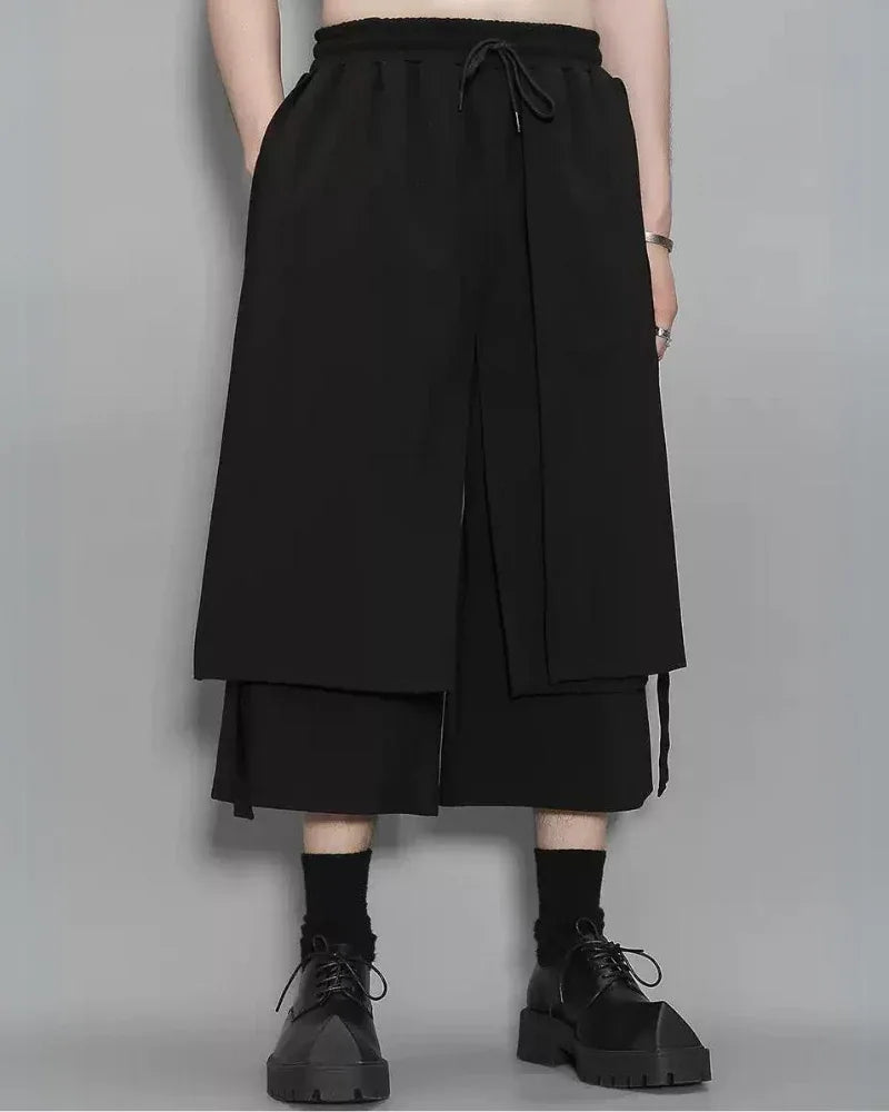 Innovative Street Style Hakama Pants -  black pants - Modern Hakama Pants for Stylish Everyday Wear