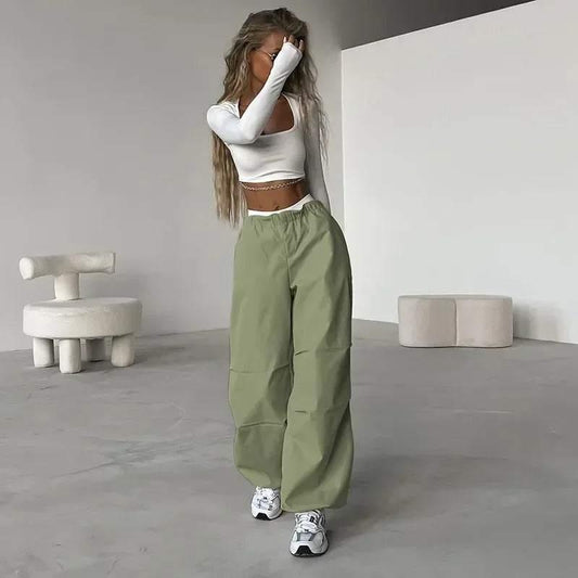 Khaki Parachute Pants - khaki pants - Stylish Khaki Parachute Pants for Urban Outfit