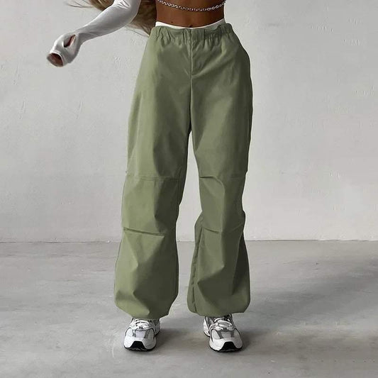 Khaki Parachute Pants - unisex streetwear - Stylish Khaki Parachute Pants for Urban Outfit