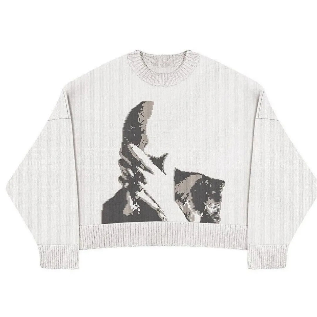 Knit Streetwear Sweatshirt - streetwear - Knit Streetwear Sweatshirt for Y2K Inspired Style