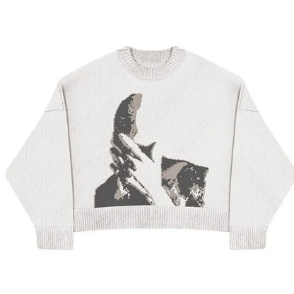 Knit Streetwear Sweatshirt - streetwear - Knit Streetwear Sweatshirt for Y2K Inspired Style