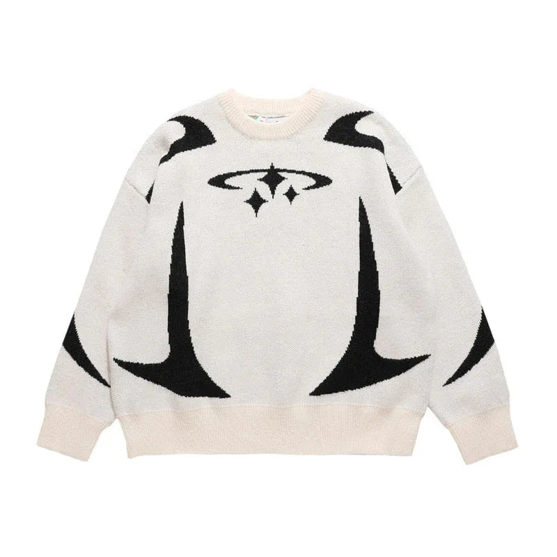 Knit sweater Y2K - Y2K streetwear - Y2K Knit Sweater for Casual Streetwear Style