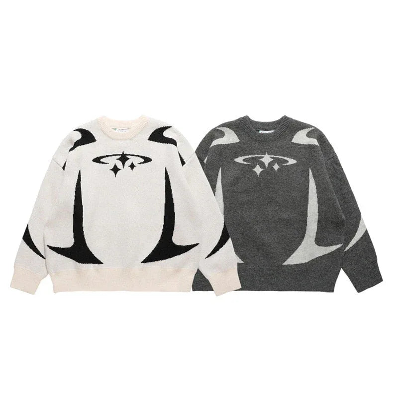 Knit sweater Y2K - y2k sweater - Y2K Knit Sweater for Casual Streetwear Style