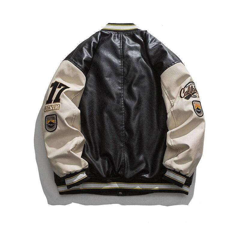 Leather varsity jacket -  leather jacket - Stylish Leather Varsity Jacket for Everyday Use