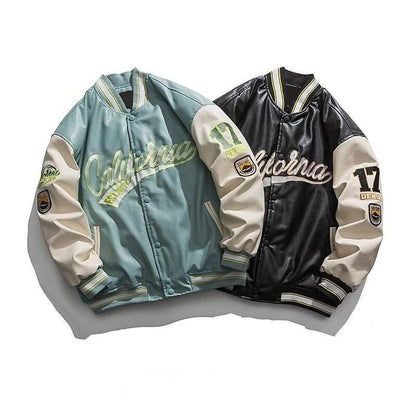 Leather varsity jacket -  unisex jacket - Stylish Leather Varsity Jacket for Everyday Use