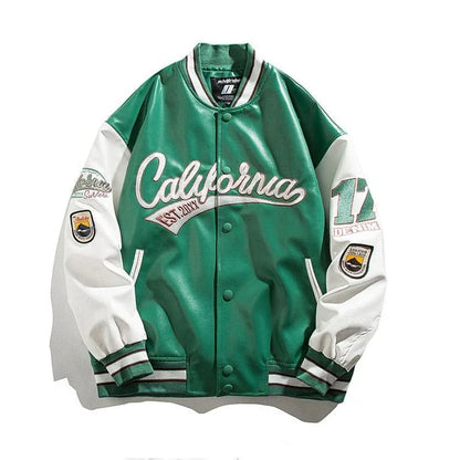 Leather varsity jacket - varsity jacket - Stylish Leather Varsity Jacket for Everyday Use
