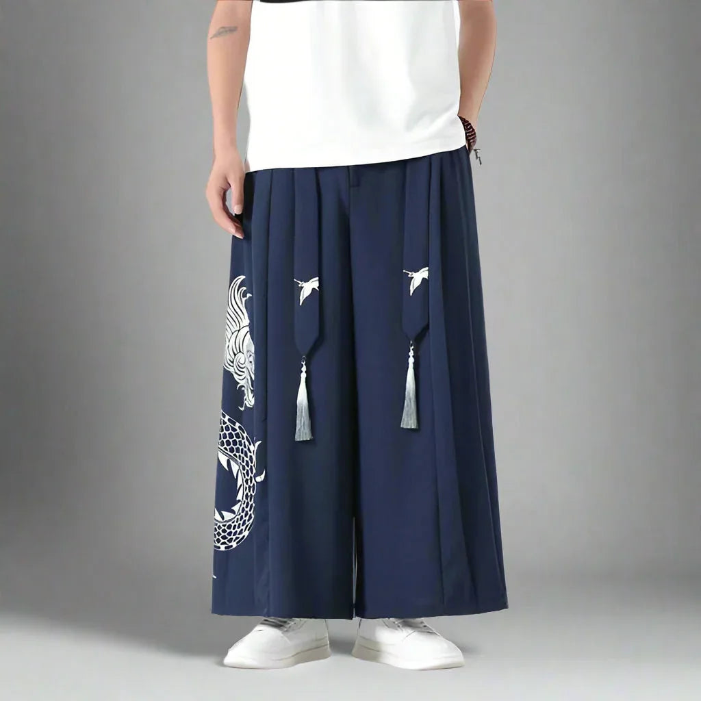 Legendary Warrior Pants - traditional hakama style - Stylish Hakama Pants for Modern Streetwear Lovers