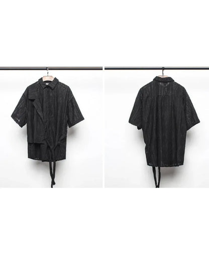 Light and Breezy Short Tee -  modern hollow-out pattern - Light and Breezy Short Tee for Everyday Comfort