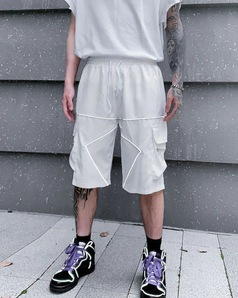 Lightweight Reflective Cargo Shorts -  cargo shorts - Lightweight Reflective Cargo Shorts for Comfort