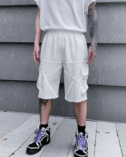 Lightweight Reflective Cargo Shorts -  cargo shorts - Lightweight Reflective Cargo Shorts for Comfort