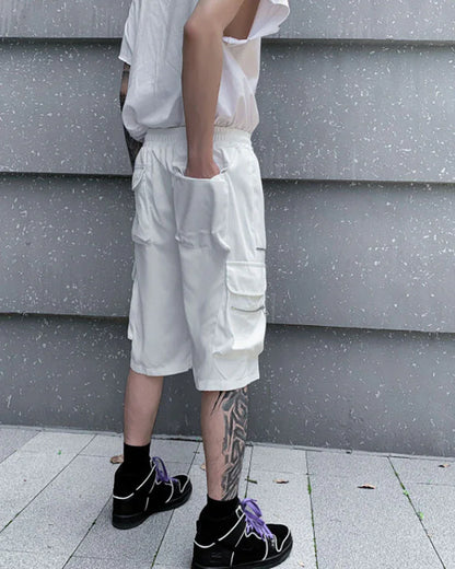 Lightweight Reflective Cargo Shorts - reflective shorts - Lightweight Reflective Cargo Shorts for Comfort