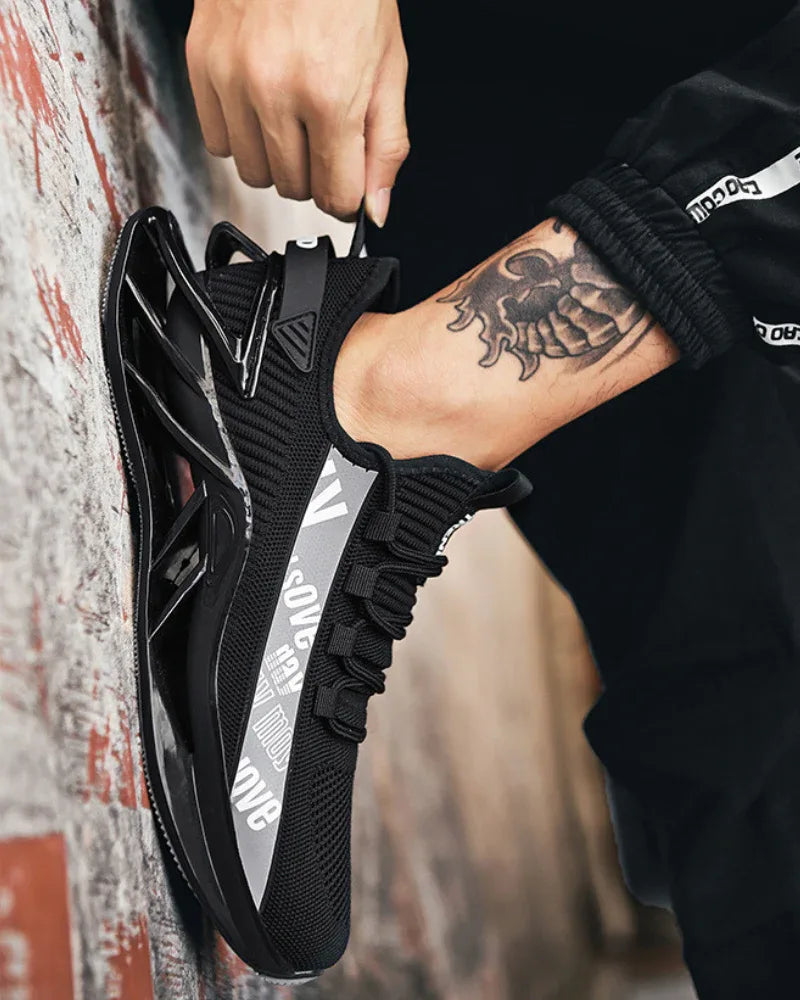 Lightweight Reflective Futuristic Sneakers -  breathable mesh sneakers - Lightweight Reflective Sneakers for Running Comfort