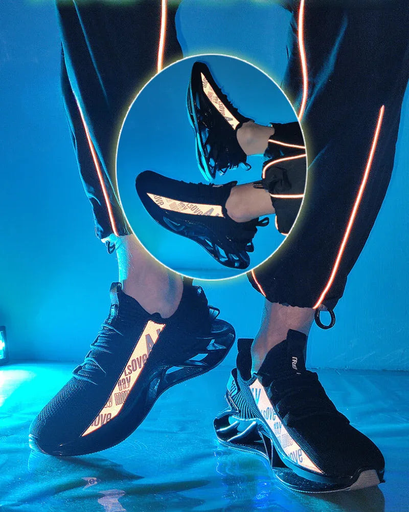 Lightweight Reflective Futuristic Sneakers - reflective sneakers - Lightweight Reflective Sneakers for Running Comfort