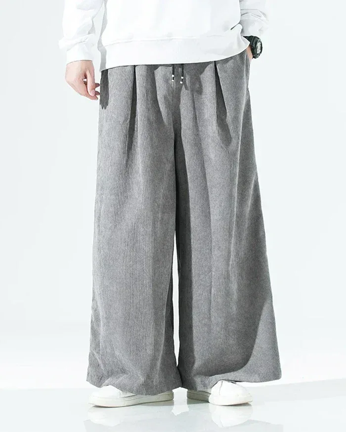 Luxurious Velvet Wide Leg Pants -  japanese pants - Velvet Wide Leg Pants for Comfort and Style