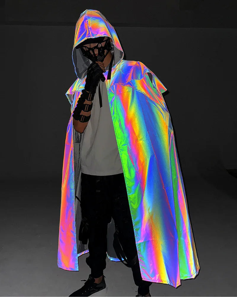 Magic Shimmer Wizard Cloak -  techwear - Gothic Wizard Cloak with Hood for Styling