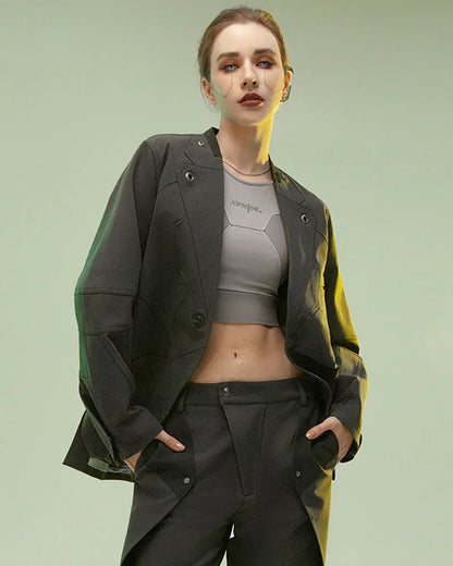 Magnetic Buckle Tech Suit - tech suit - Magnetic Buckle Tech Suit for Modern Comfort