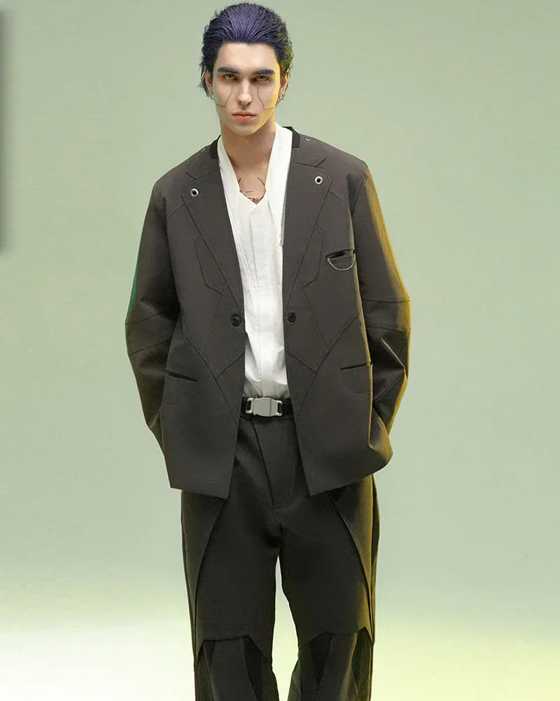 Magnetic Buckle Tech Suit -  comfy jacket - Magnetic Buckle Tech Suit for Modern Comfort