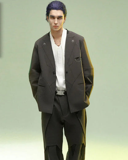 Magnetic Buckle Tech Suit -  comfy jacket - Magnetic Buckle Tech Suit for Modern Comfort