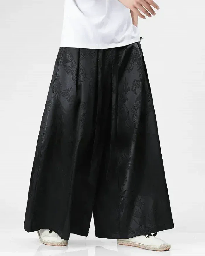 Men's Stylish Hakama Pants -  black pants - Men's Hakama Pants for Ultimate Comfort and Style