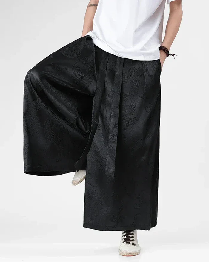 Men's Stylish Hakama Pants -  loose fit pants - Men's Hakama Pants for Ultimate Comfort and Style