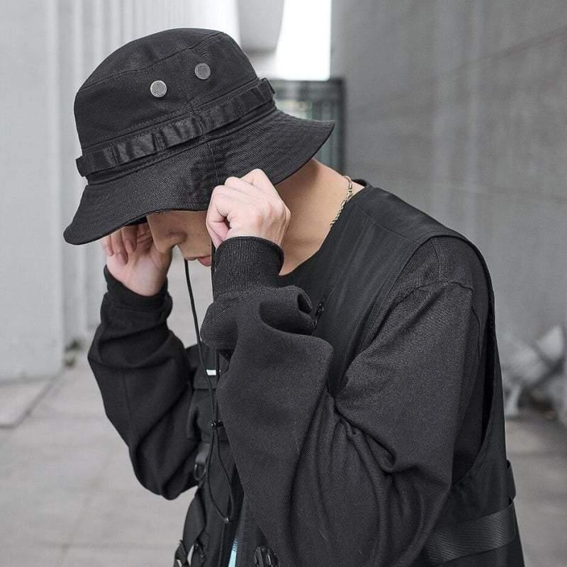Midnight Mood Bucket Hat -  black techwear hat - Midnight Mood Bucket Hat for Every Outfit