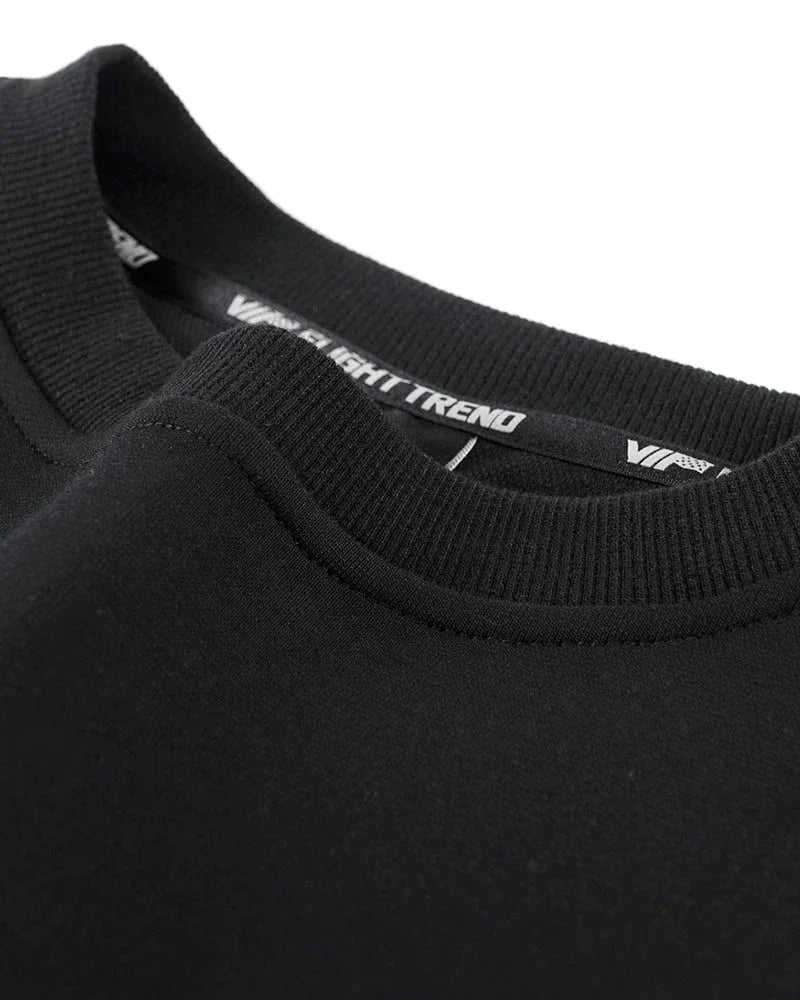 Modern Layered Sweatshirt Design -  black - Stylish Cyberpunk-Inspired Layered Sweatshirt