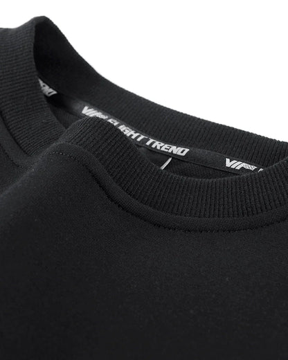 Modern Layered Sweatshirt Design -  black - Stylish Cyberpunk-Inspired Layered Sweatshirt