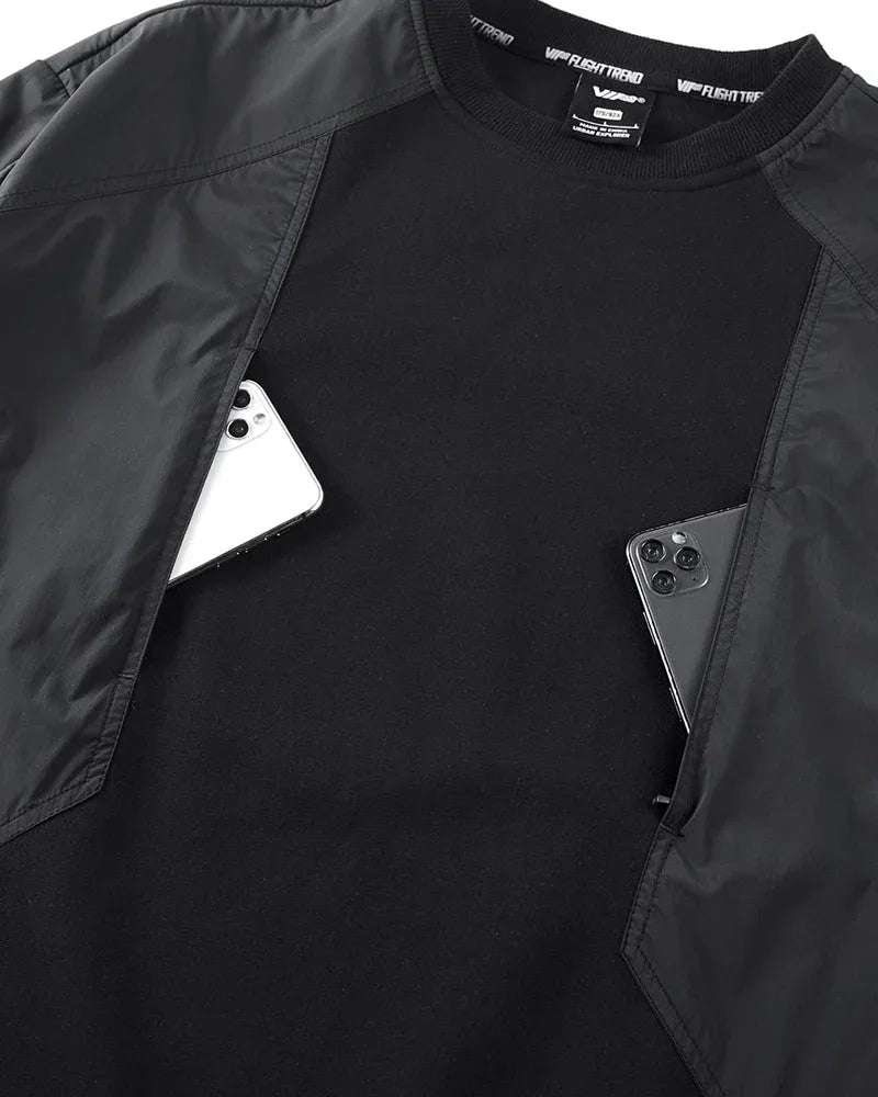Modern Layered Sweatshirt Design -  comfortable - Stylish Cyberpunk-Inspired Layered Sweatshirt
