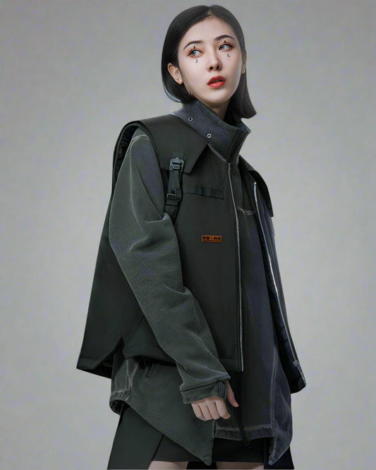 Modern Versatile Cargo Vest - cargo vest - Sleek High-Tech Insulated Cargo Vest for Comfort