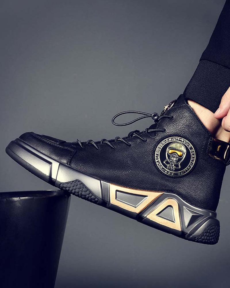 Elevated Leather Techwear Kicks