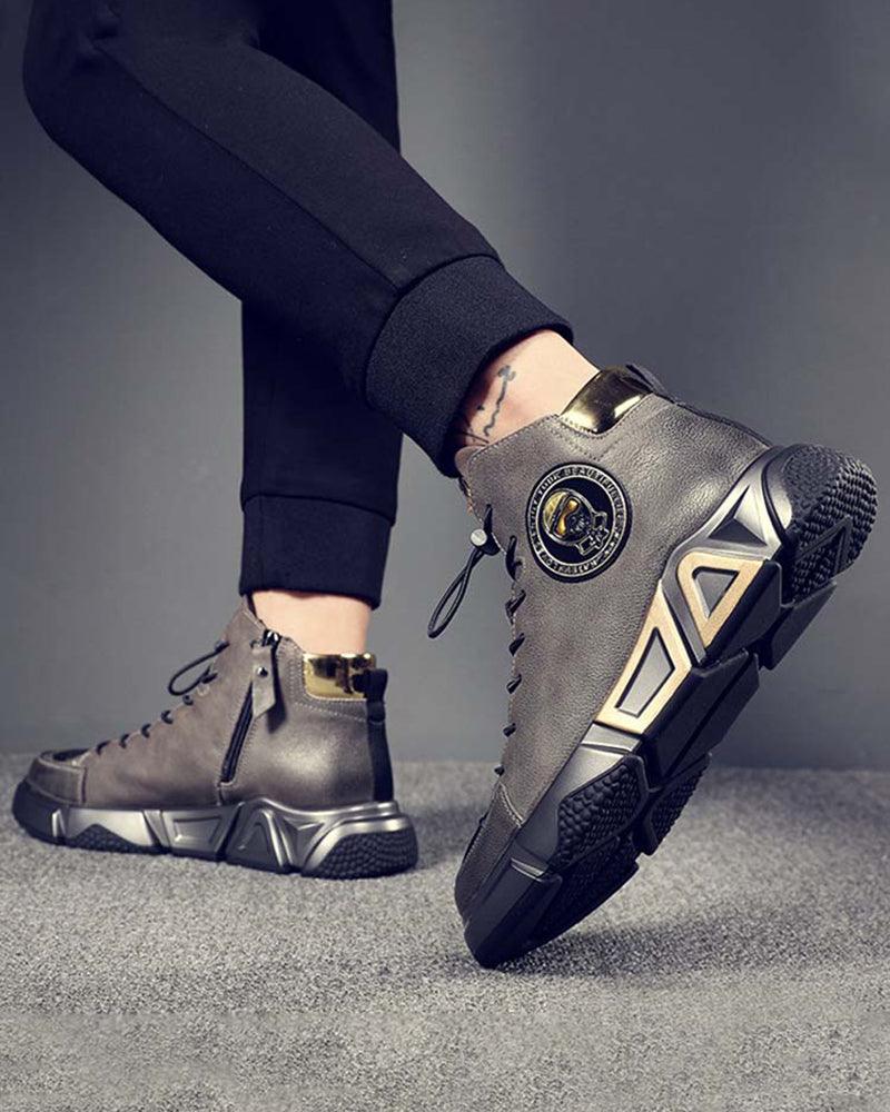 Elevated Leather Techwear Kicks