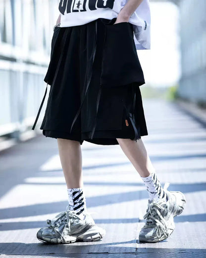 Multi-Functional Cargo Pocket Shorts -  breathable cargo shorts - Stylish Cargo Pocket Shorts with Detachable Pockets