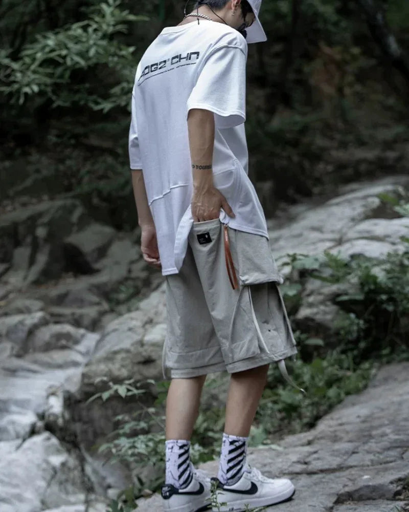 Multi-Functional Cargo Pocket Shorts - cargo shorts - Stylish Cargo Pocket Shorts with Detachable Pockets
