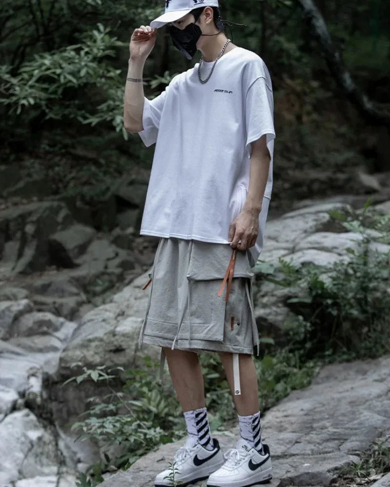 Multi-Functional Cargo Pocket Shorts -  streetwear - Stylish Cargo Pocket Shorts with Detachable Pockets