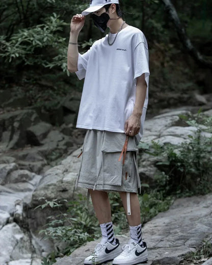 Multi-Functional Cargo Pocket Shorts -  streetwear - Stylish Cargo Pocket Shorts with Detachable Pockets