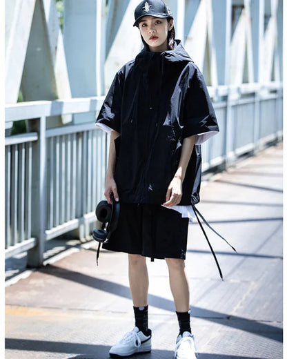 Multi-Functional Jacket and Shorts Duo - outdoor jacket - Versatile Cargo Jacket and Shorts Set for Outdoor