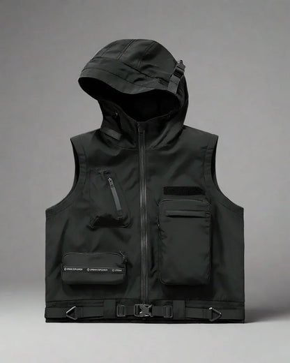 Multi-Pocket Hooded Cargo Vest - cargo vest - Multi-Pocket Hooded Cargo Vest for Everyday Use