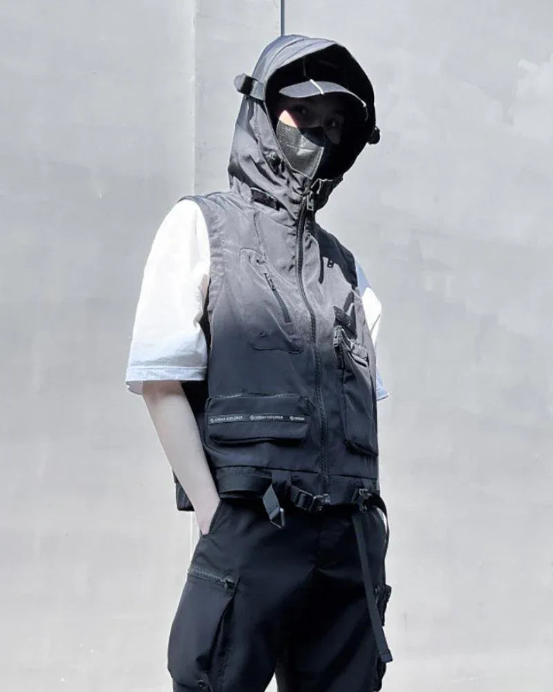 Multi-Pocket Hooded Cargo Vest - lightweight cargo vest - Multi-Pocket Hooded Cargo Vest for Everyday Use