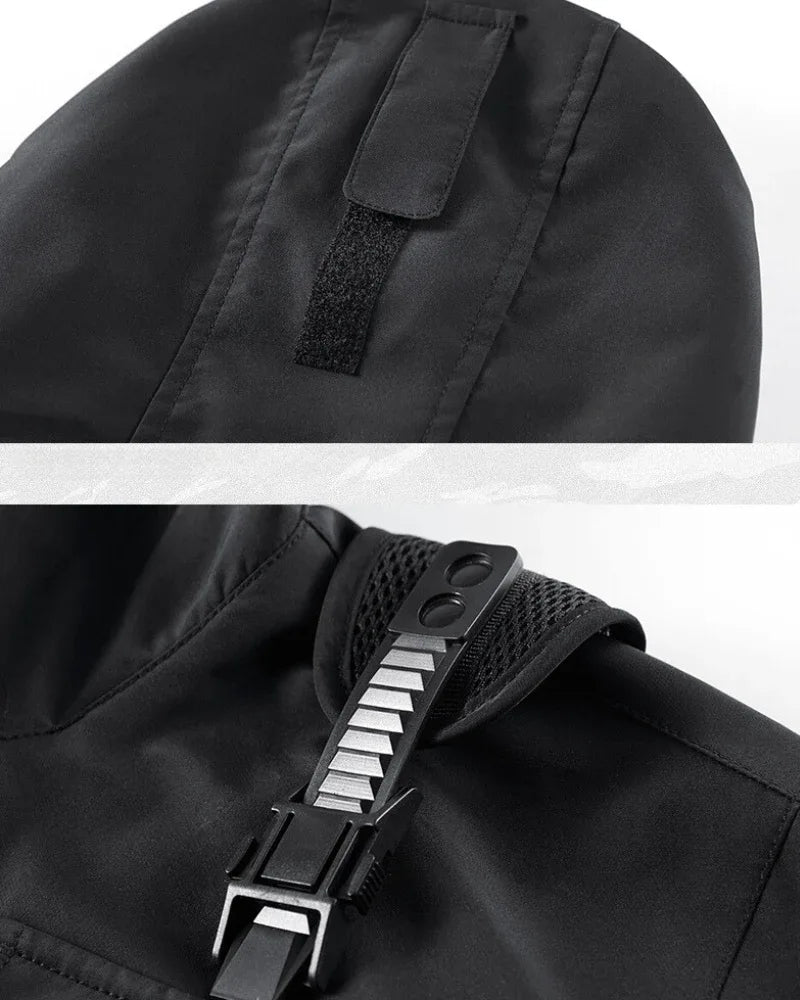 Multi-Style Cargo Pocket Hoodie -  techwear jacket - Multi-Style Cargo Pocket Hoodie for Everyday Use